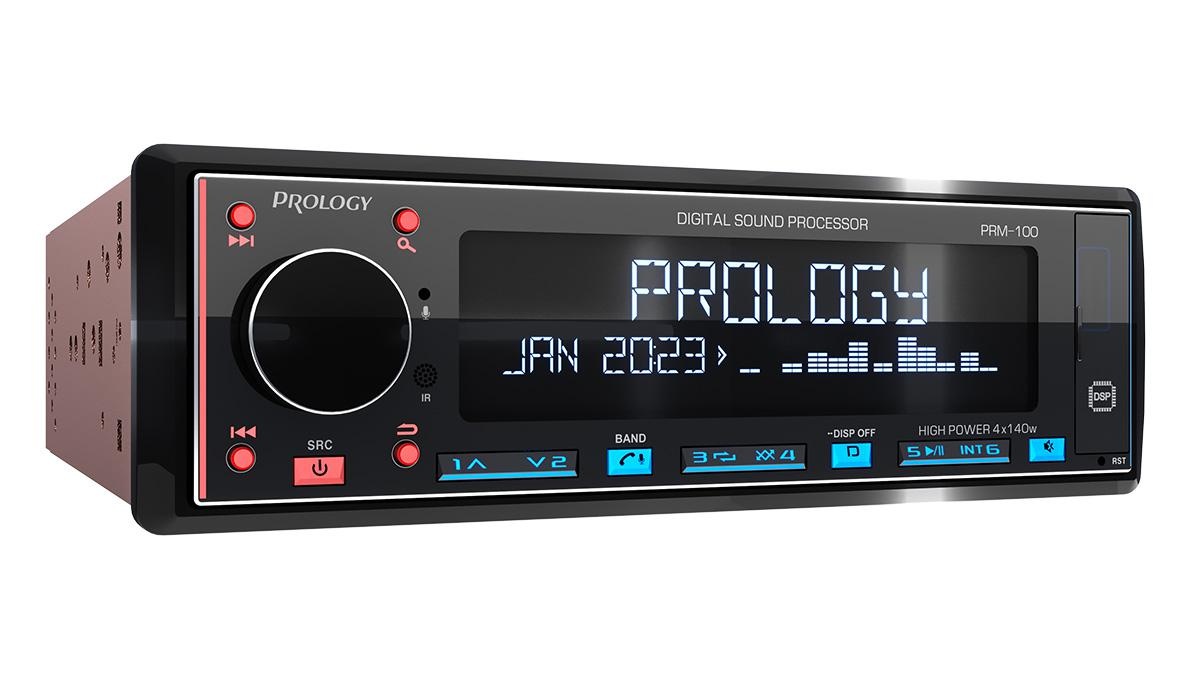 Автомагнитола PROLOGY PRM-100 FM/USB/BT ресивер с DSP процессором / D-class 4х140 Вт - фото