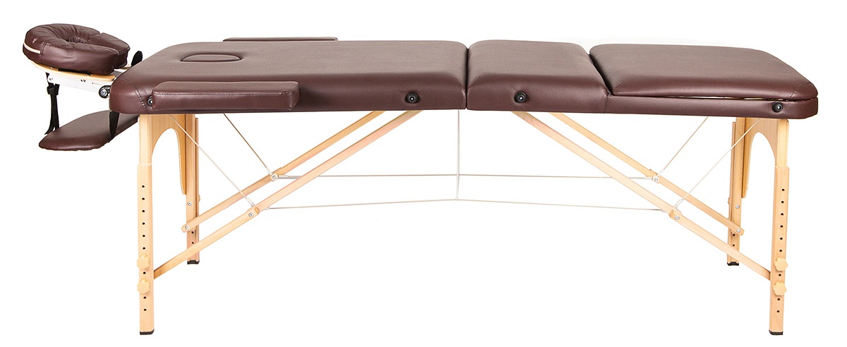Массажный стол Atlas Sport 70 см складной 3-с деревянный (темно-коричневый) - фото3