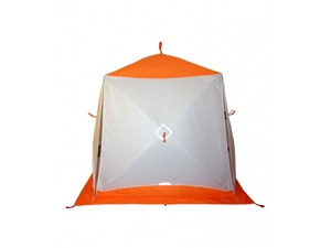 Зимняя палатка Призма Премиум (1-сл) 215*215 (бело-оранжевый) - фото