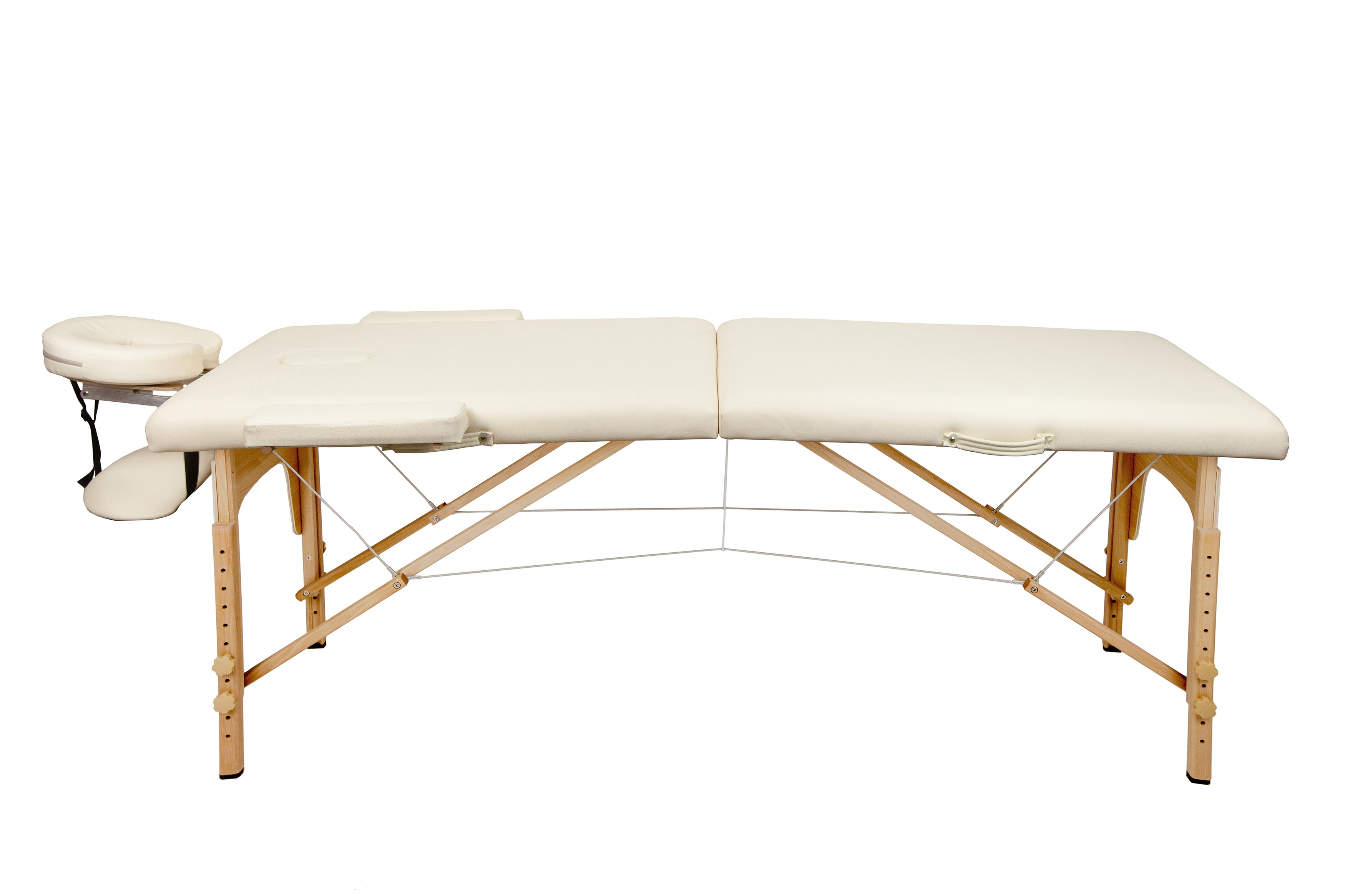 Массажный стол Atlas Sport складной 2-с деревянный 60 см (бежевый) - фото2