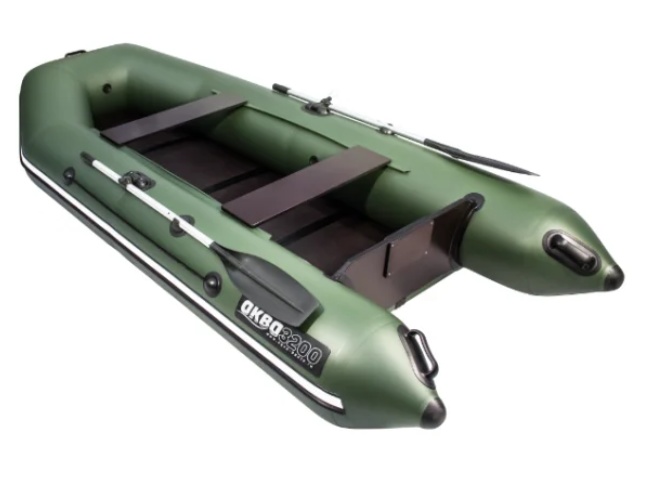 Надувная лодка Аква 3200 (слань-книжка, киль) зеленый - фото2