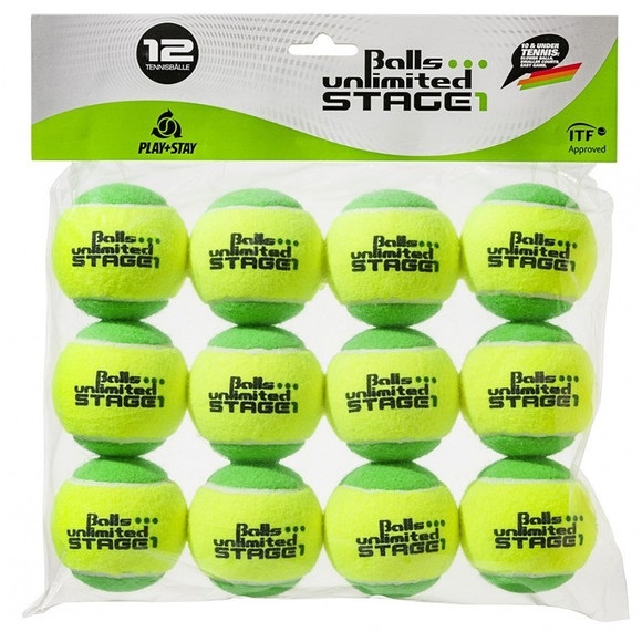 Мячи теннисные Balls Unlimited Stage 1 Green (12 шт. в упак.) BUST112ER - фото