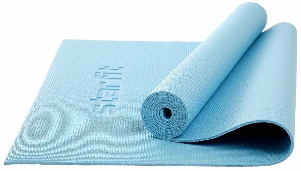 FM-101-05-BLP Коврик гимнастический для йоги STARFIT 173х61х0,5 см, синий пастель - фото