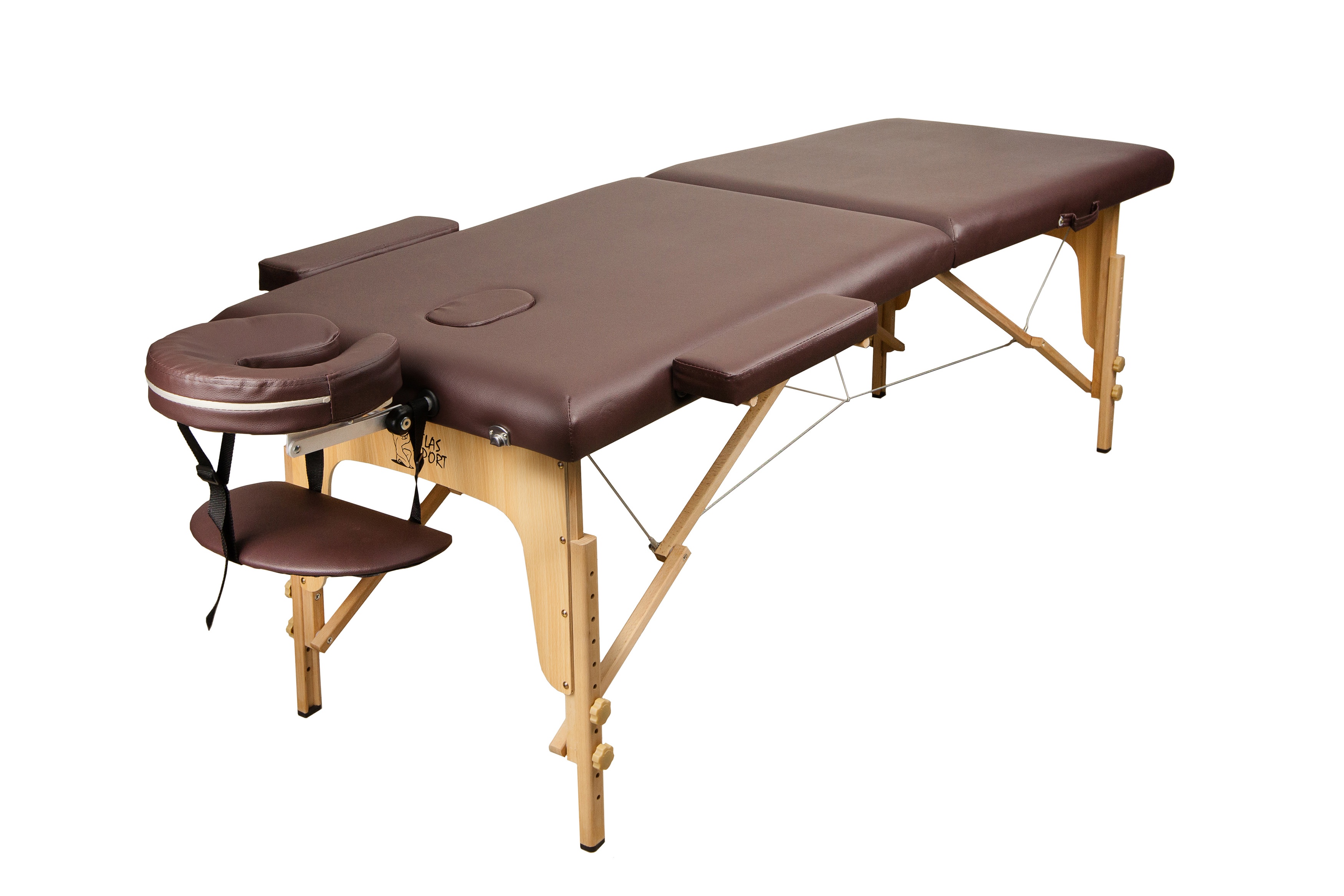 Массажный стол Atlas Sport складной 2-с деревянный 60 см (коричневый) - фото