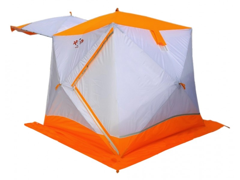 Всесезонная палатка Призма Шелтерс (2-сл) 185*185 (бело-оранжевый) - фото2