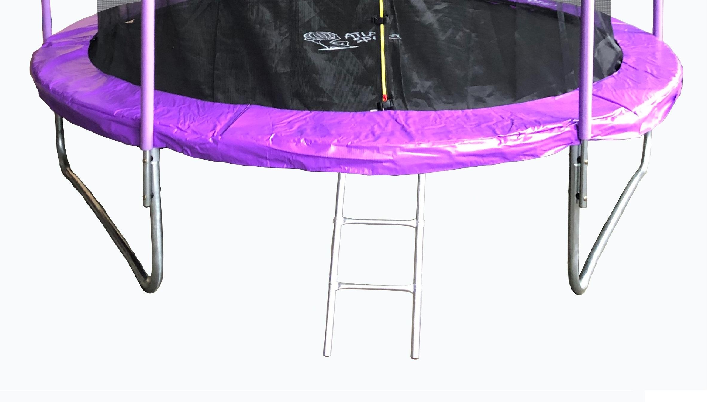 Батут Atlas Sport 252 см (8ft) с внутренней сеткой и лестницей PURPLE (фиолетовый) - фото3
