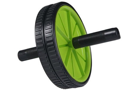 Колесо гимнастическое двойное FORA YL-FA-302, черный/зеленый - фото