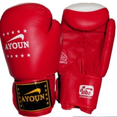 Перчатки боксерские Ayoun 867 - 6, 8, 10, 12, 14 унц. красный - фото