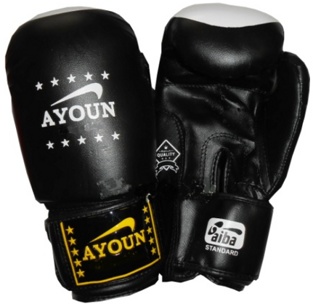 Перчатки боксерские Ayoun 867 - 6, 8, 10, 12, 14 унц. черный - фото
