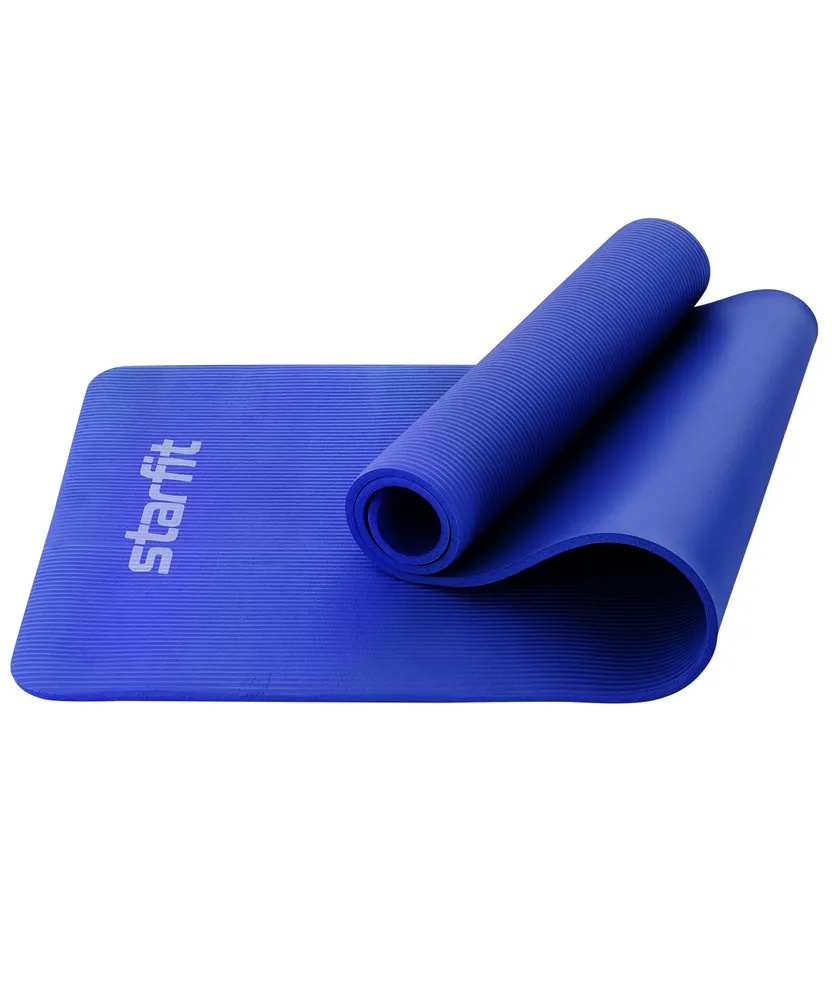 FM-301-12-DBL Коврик гимнастический для йоги STARFIT 183х58х1,2 см, темно-синий - фото