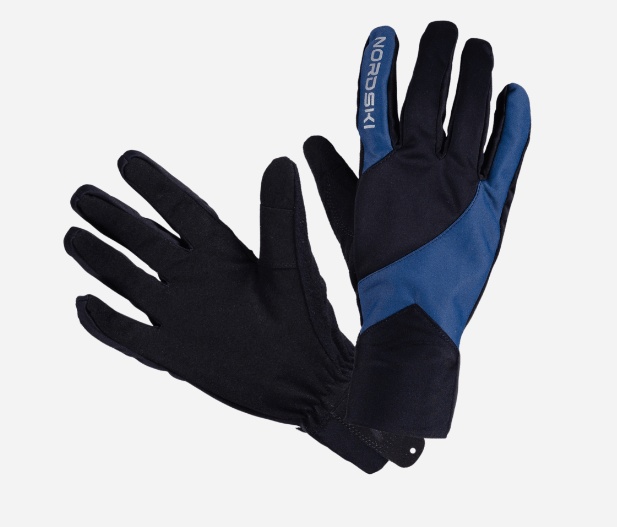 Перчатки лыжные Nordski Pro Black/Indigo Blue (чёрные/тёмно-синий) (NSU327125) (XS, M, L) - фото