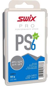 Парафин безфтористый Swix PS6 Blue -6C/-12C, 60 гр - фото