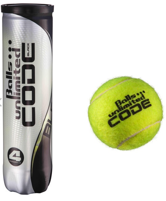 Мячи теннисные Balls Unlimited Code Black (4 шт. в упаковке) - фото