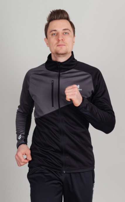Куртка разминочная Nordski Premium Black/Graphite (чёрный/графит) (NSM800201) S, M, L, XL, XXL - фото