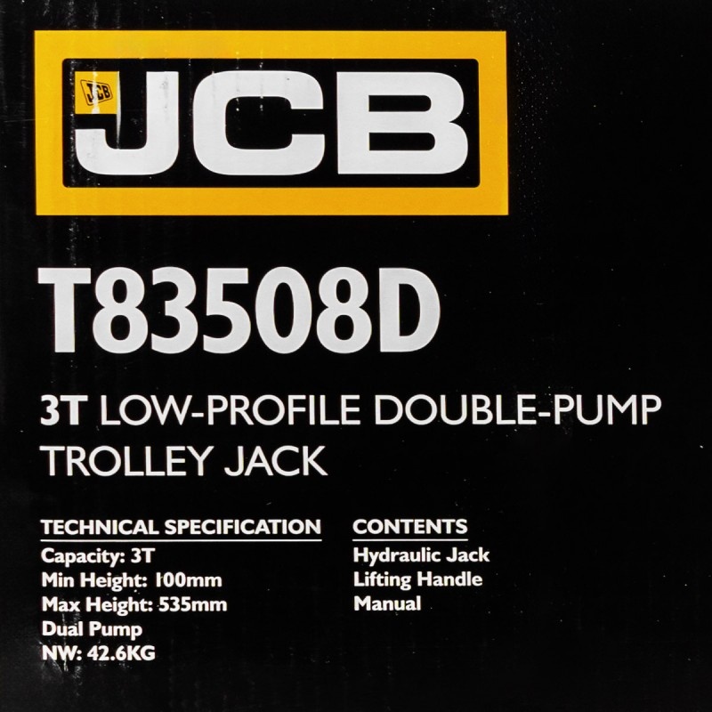 Домкрат подкатной гидравлический 3т JCB JCB-T83508 (D) - фото5