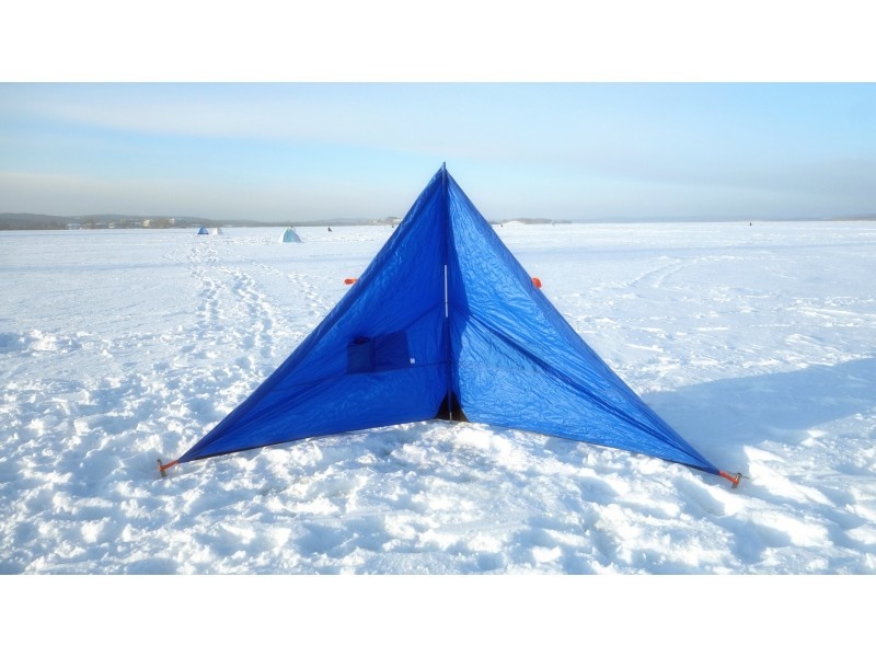 Зимнее укрытие для рыбака Пингвин Крыло 175*350 (синий) - фото