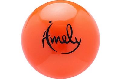 Мяч для художественной гимнастики Amely AGB-301-15-OR (15 см, 280 гр), оранжевый - фото