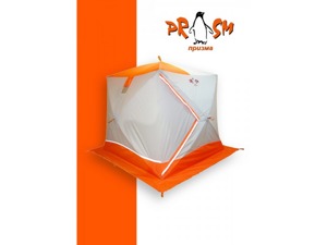 Зимняя палатка Призма Премиум (2-сл) 215*215 (бело-оранжевый) - фото