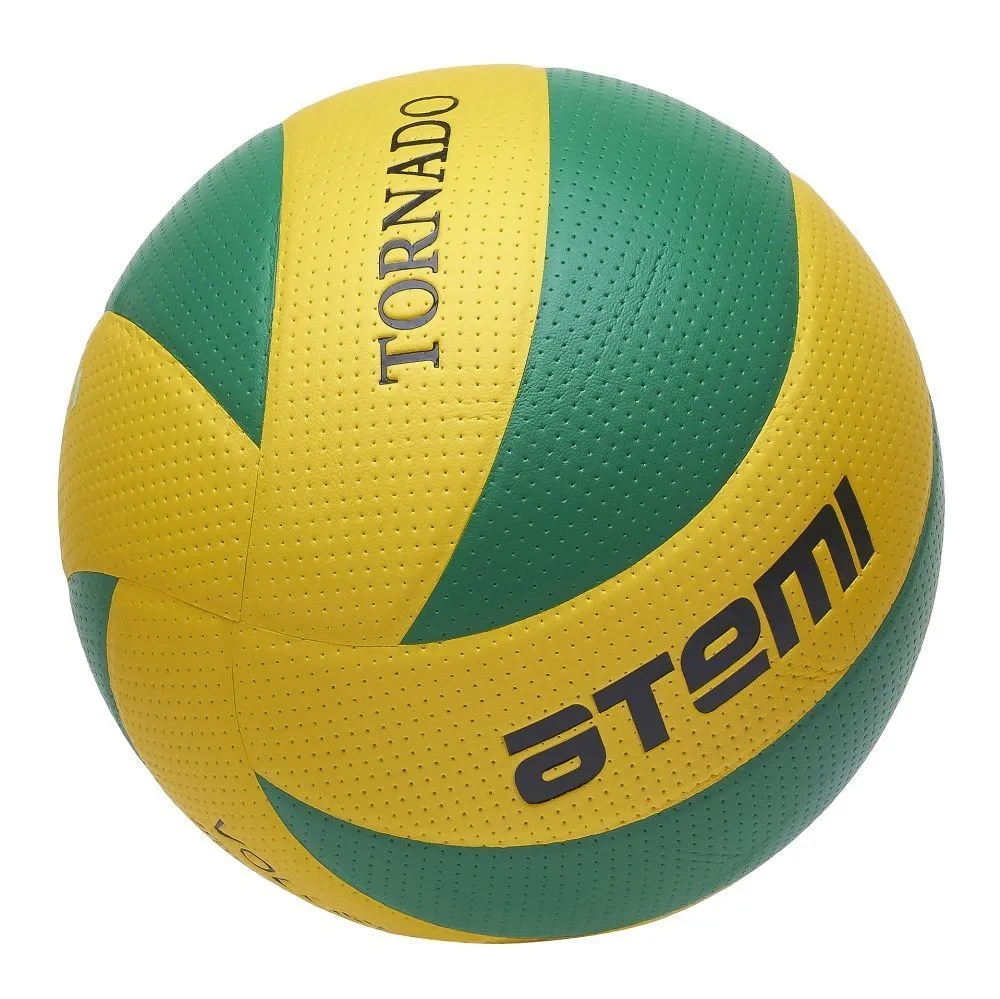 Мяч волейбольный Atemi Tornado, желтый/зеленый, ПВХ - фото