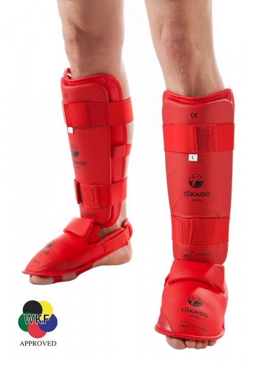 Защита ноги TOKAIDO Shin/Foot Guard, WKF approved PSR 018 Красный - фото