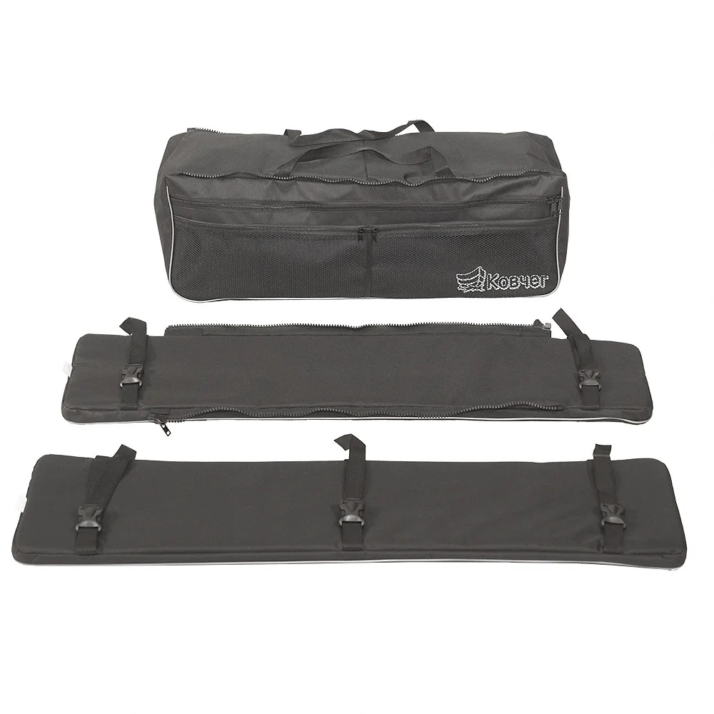 Комплект мягких накладок на лодочное сиденье Ковчег Пилот 80 с сумкой (чёрный) - фото