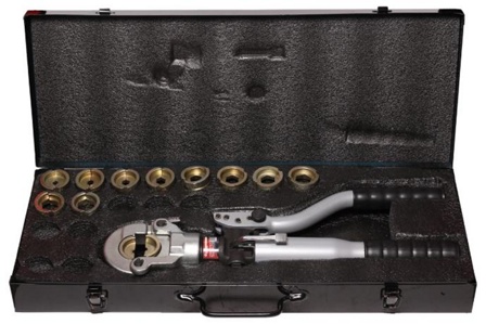 Инструмент гидравлический обжимной для кабелей 6.5т (ход штока-17мм, сечение 16-300мм2, адаптеры-16,25,35,50,70,95,120,150,185,240,300мм), в кейсе FORCEKRAFT FK-Y300G - фото