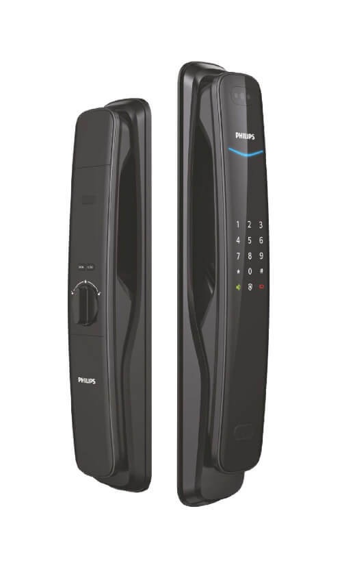 Электронный биометрический дверной замок Philips EasyKey 702 (face unlock), чёрный - фото