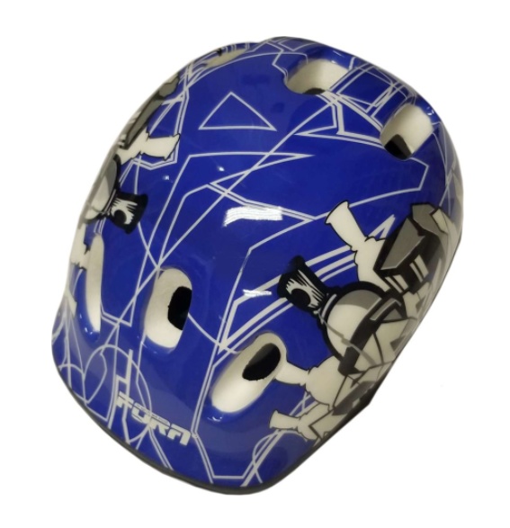 Шлем защитный для роликовых коньков FORA LF-0238-BL, синий - фото