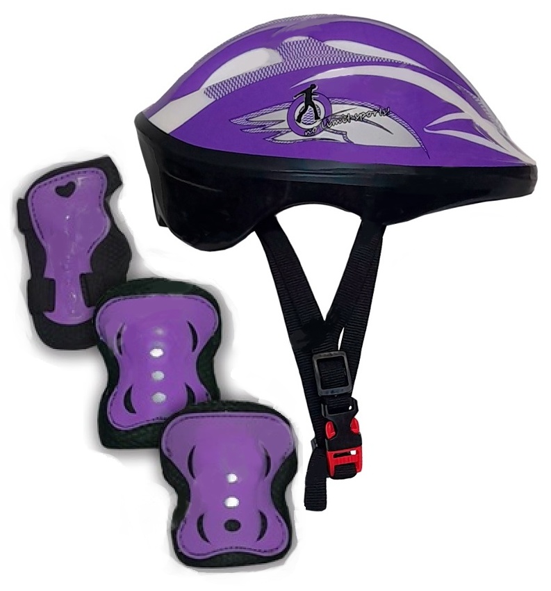 Набор для катания на роликах с защитой Fora LF-905BT-PU фиолетовый (31-34; 35-38) - фото4