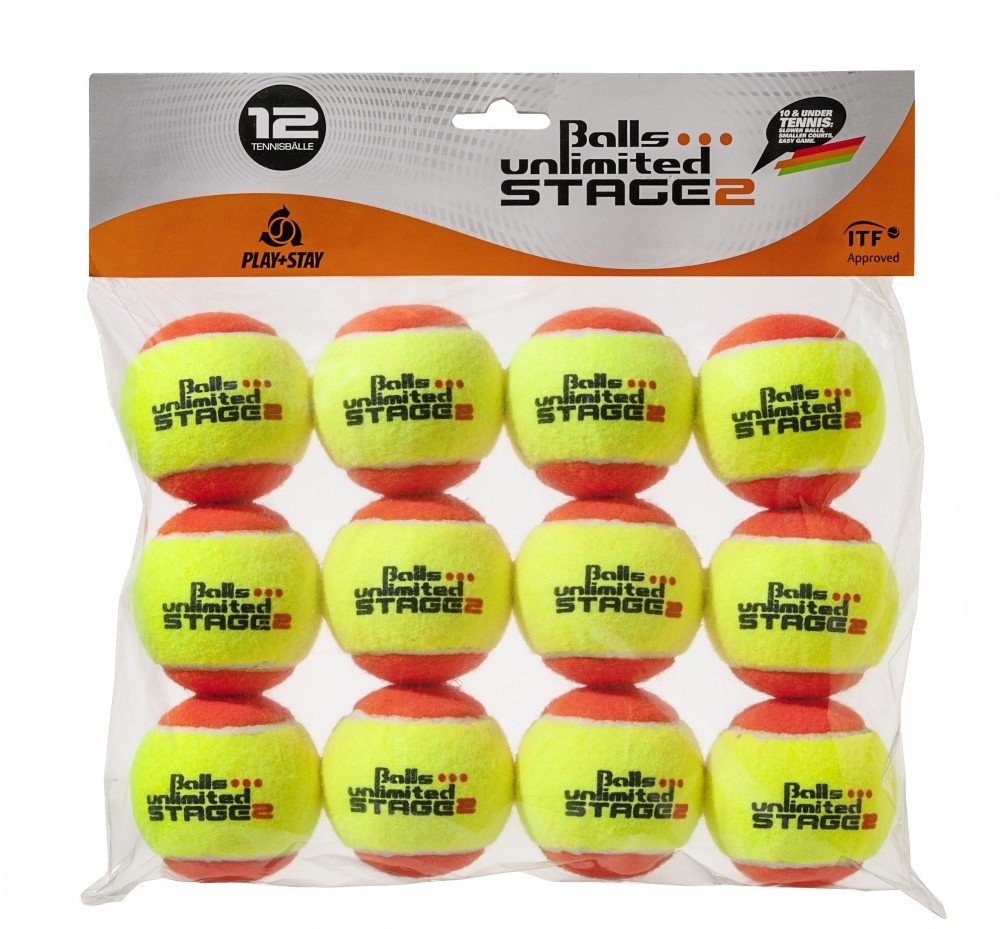Мячи теннисные Balls Unlimited Stage 2 Orange (12 шт. в упак.) BUST212ER - фото