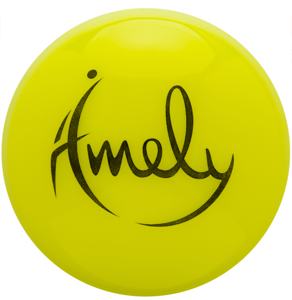 Мяч для художественной гимнастики Amely AGB-301-15-Y (15 см, 280 гр), желтый - фото
