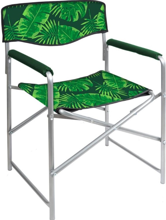 Кресло складное NIKA КС3/2 с тропическими листьями темный, КС3/2 - фото
