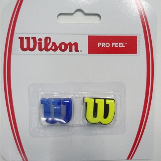 WRZ537700 Виброгаситель для т/ракеток Wilson Pro Feel (2 шт. в уп.), желтый/синий - фото