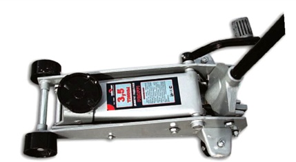 Домкрат подкатной гидравлический с педалью  3,5т (быстрый подъем, высота подъема 235-490мм) СервисКлюч T83502 - фото