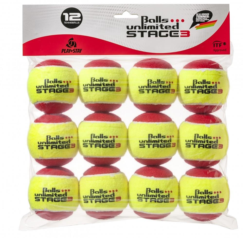 Мячи теннисные Balls Unlimited Stage 3 Red (12 шт. в упак.) BUST312ER - фото