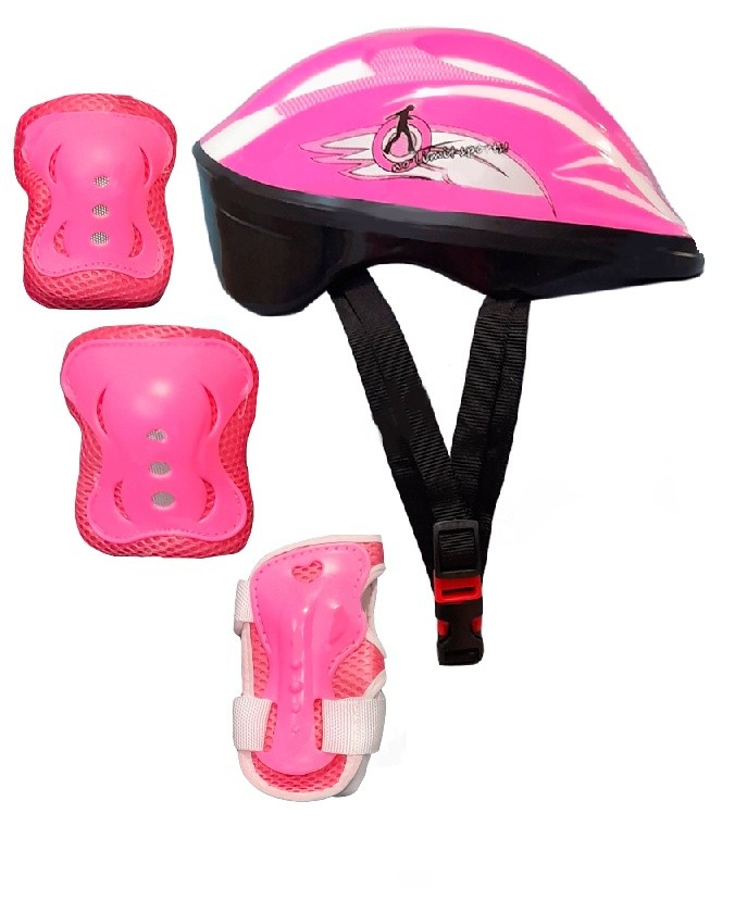 Набор для катания на роликах с защитой Fora LF-905BT-P-WH розовый/белый (31-34; 35-38) - фото4
