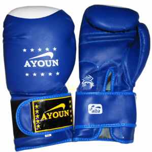 Перчатки для кик боксинга Ayoun 848 - 8, 10, 12 унций. синие - фото