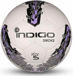 Мяч футбольный INDIGO SMOKE №5 IN025-WG-GR-PU, бело-серо-фиолетовый - фото
