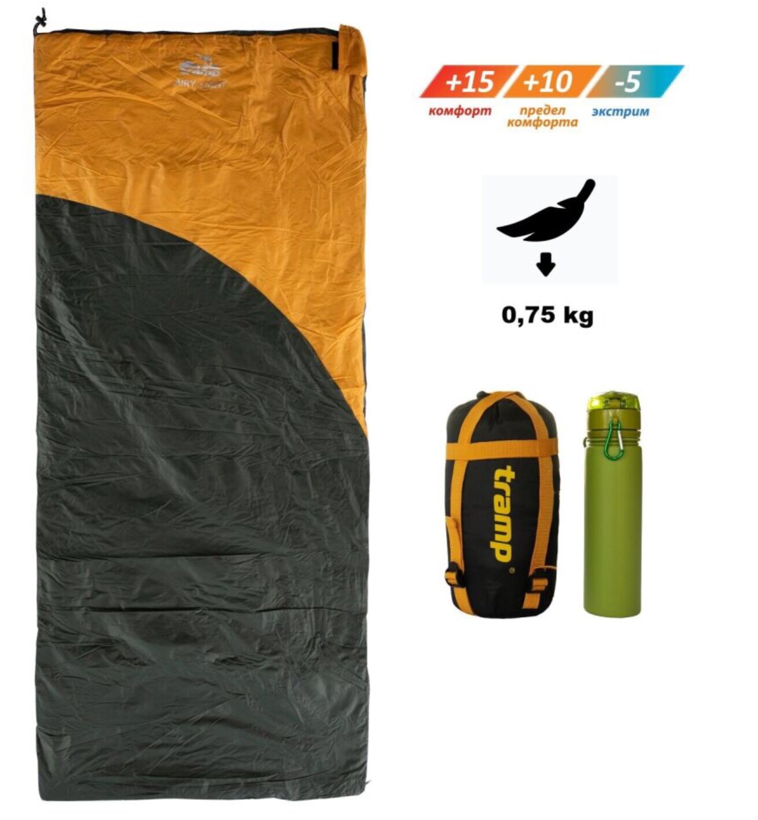 Спальный мешок одеяло Tramp Airy Light Regular 190*80 см (-5°C) - фото