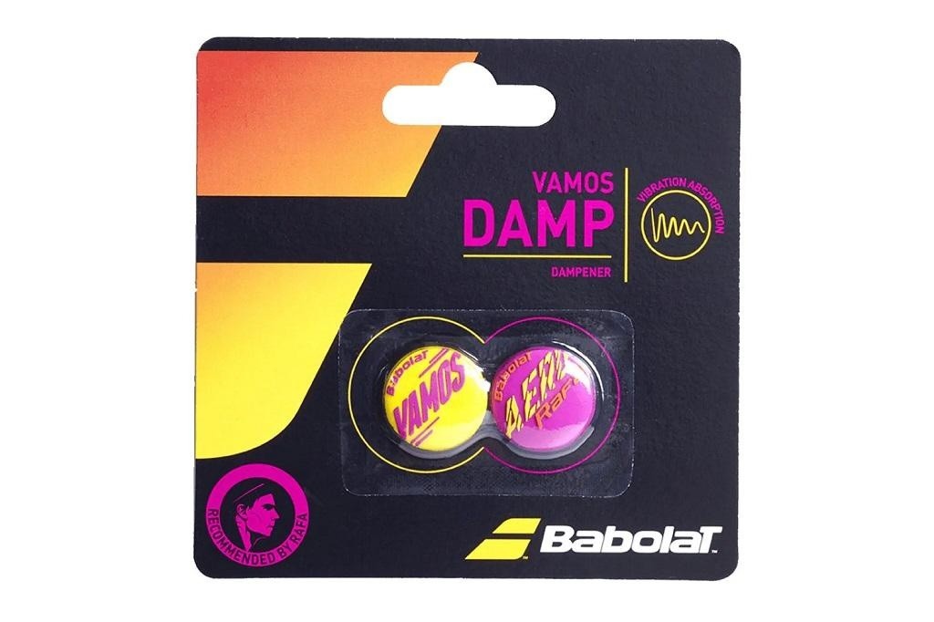 Виброгаситель для т/ракеток Babolat Vamos Damp Rafa (2 шт. в уп.), розовый/желтый (700118-364) - фото