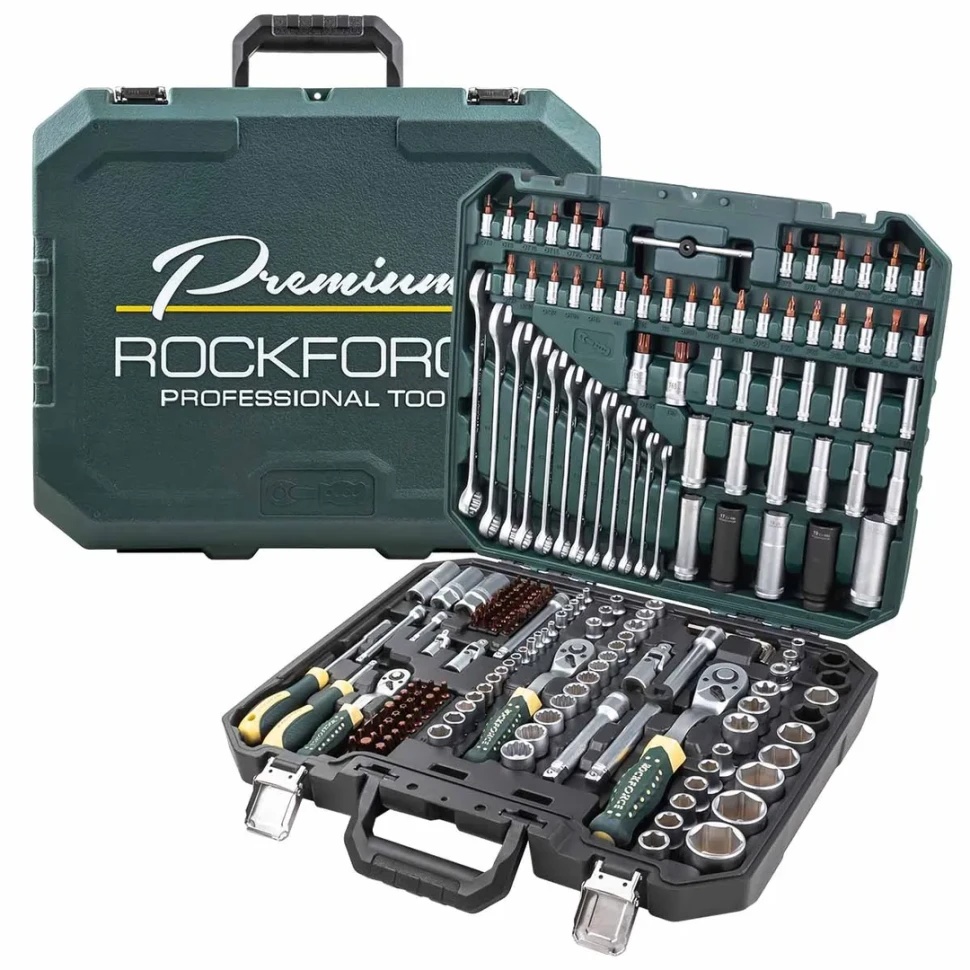 Набор инструментов 216пр. 1/4''3/8''1/2''(6гр, 12гр)(4-32мм) RockFORCE RF-38841 (Premium) - фото