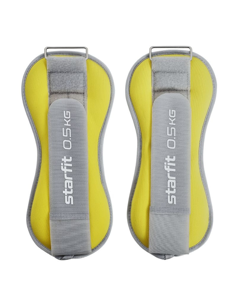 Утяжелители STARFIT WT-502-0,5 (неопрен) 0,5 кг x 2 шт, желтый/серый - фото
