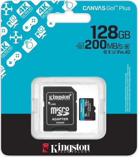 Карта флеш памяти SDСG4/ 128GB micro SDXC KINGSTON Canvas GO Plus - фото
