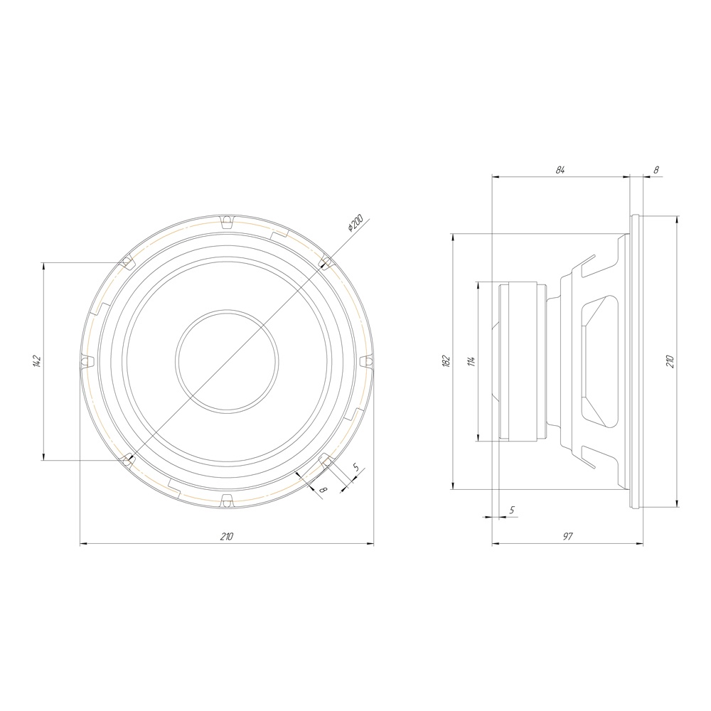 Среднечастотная акустическая система ORIS ELECTRONICS GR-804 - фото6