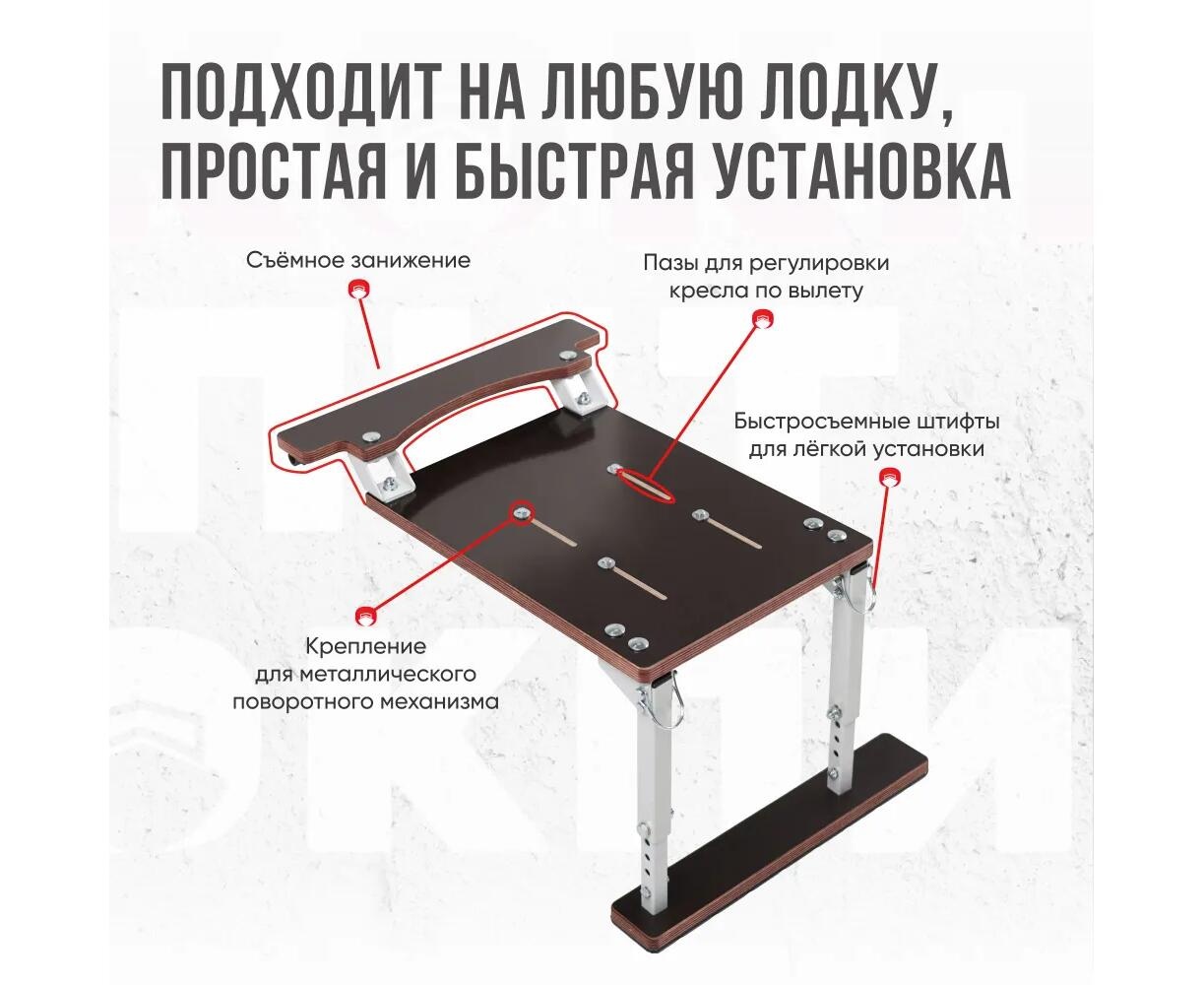 Кресло Кокпит Folding в комплекте с рамой с занижением (сталь), светло-серый/серый - фото6