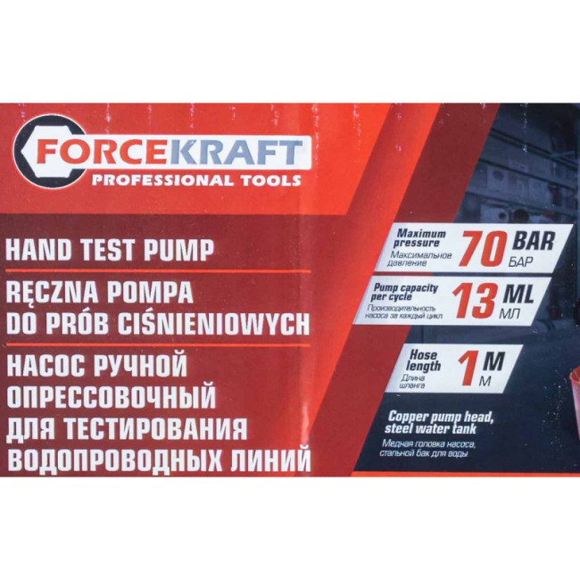 Насос ручной проверочный с манометром и шлангом 1м FORCEKRAFT FK-HS-HP02 - фото3