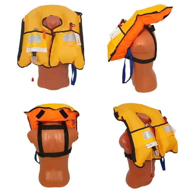 Жилет автоматический спасательный BAY LifeJacket камуфляж синий - фото5