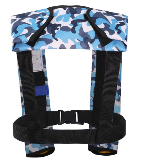 Жилет автоматический спасательный BAY LifeJacket камуфляж голубой - фото2