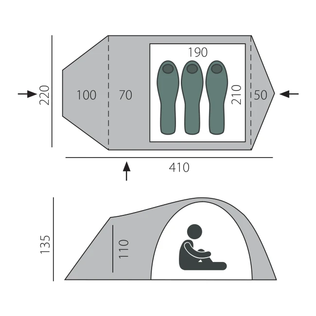 Универсальная трехместная палатка BTrace Voyager - фото2