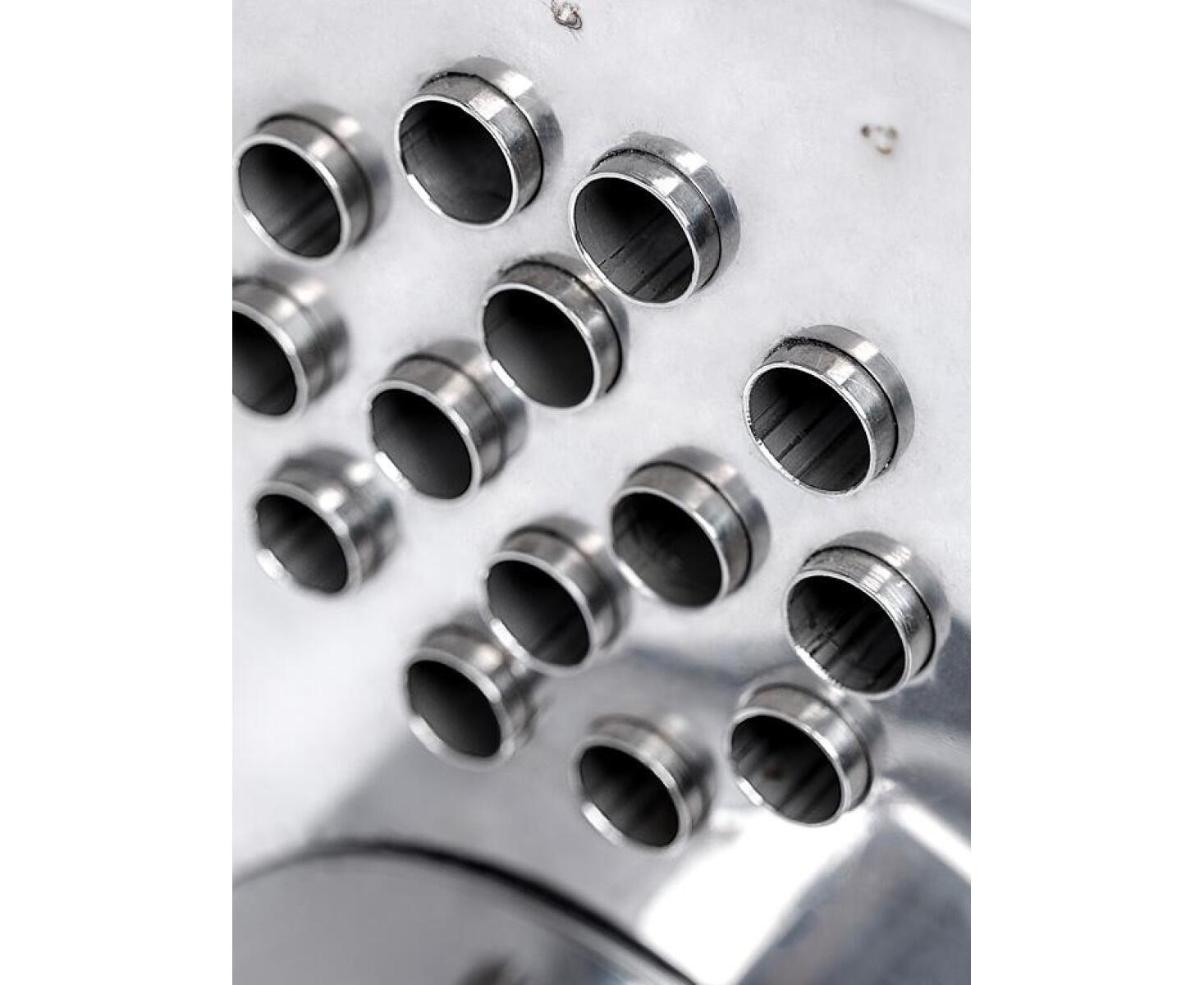 Печь ИНВЕНТ Малая, со встроенным теплообменником, с вентилятором, 565х290х470 (нерж.сталь 0,8 мм) со стационарными экранами + короб для камней - фото5